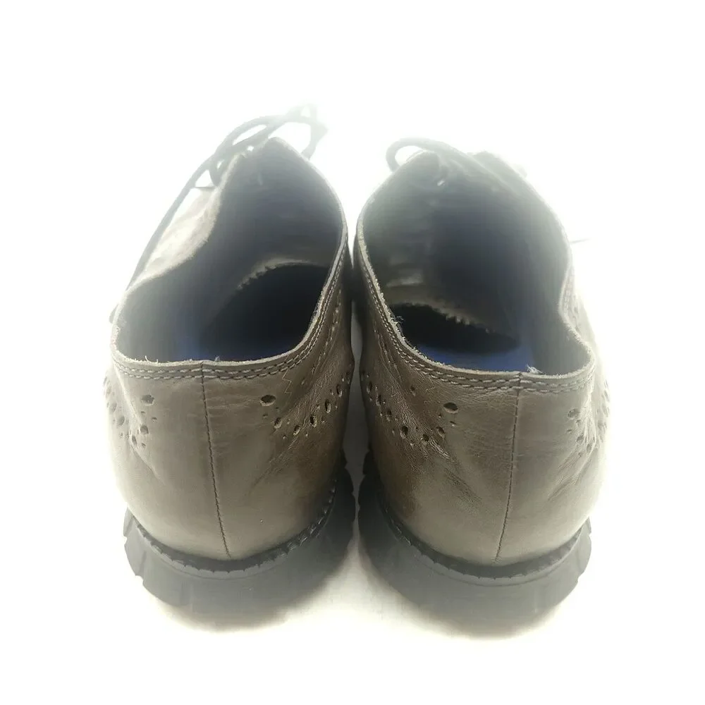 Cole Haan Zerogrand Shoes Mens 10.5 M Brown Gray Leather Wingtip Oxford